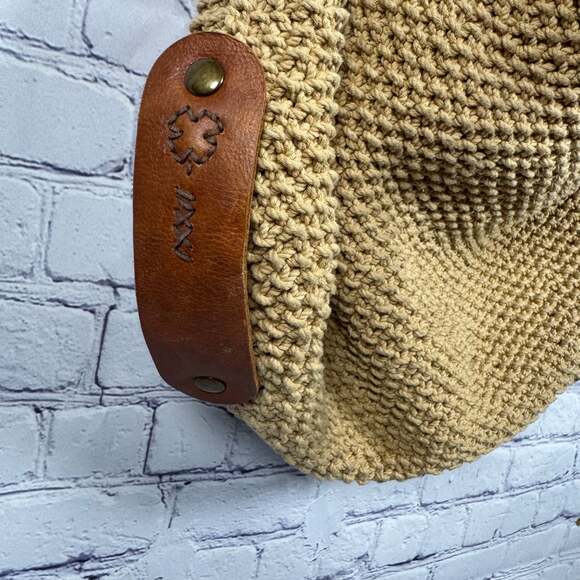 Lucky Brand Woven Jute & Leather Boho Shoulder Bag Purse - Picture 4 of 15